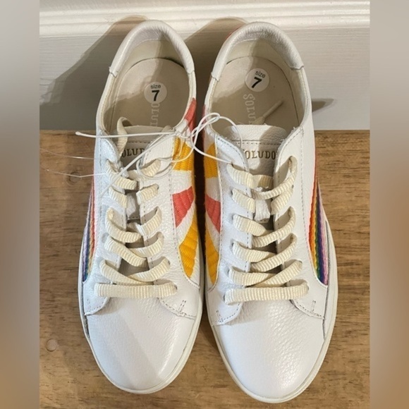 NEW SOLUDOS The Original Ibiza Rainbow Wave Good Vibes Sneakers - Picture 5 of 14